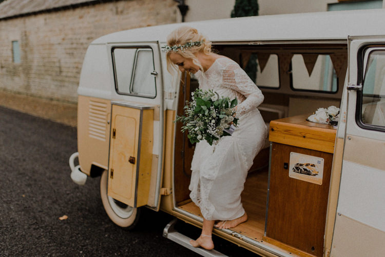 Campervan Transport Dreamy Natural Boho Barn Wedding https://heychrisrandle.com/