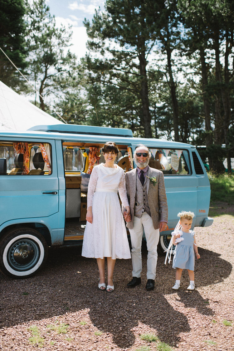 Camper Van Transport Vintage Log Cabin Wedding Sea http://www.lisadevinephotography.co.uk/