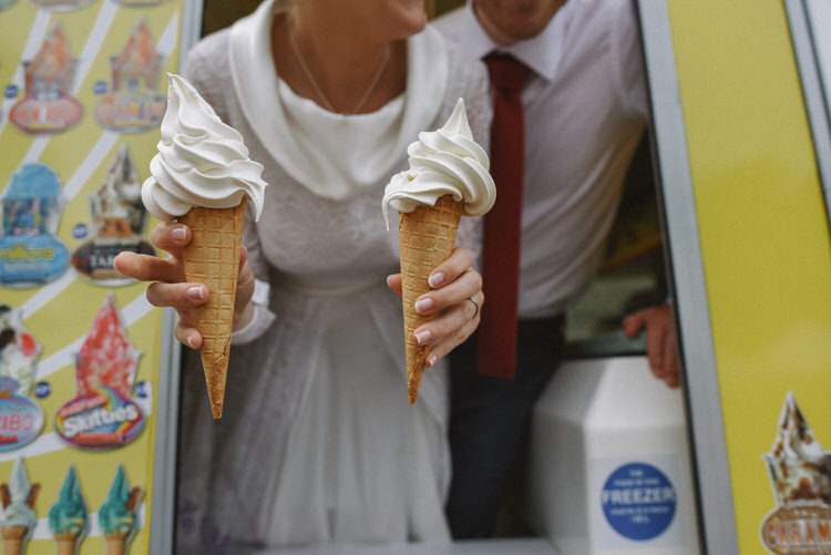 Ice Cream Vintage Log Cabin Wedding Sea http://www.lisadevinephotography.co.uk/