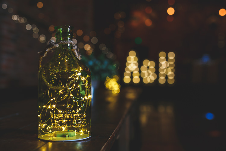 Copper Fairy Lights Bottle Rustic Barn Red Gold Glam Wedding https://garethnewsteadphotography.com/