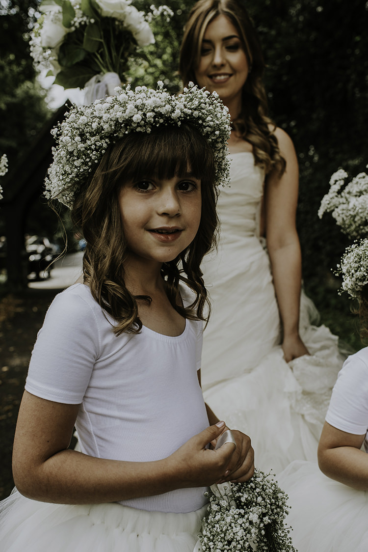 Flower Girl Gyp Gypsophila Baby Breath Crown Enchanting Country Barn Wedding http://www.dmcclane.com/