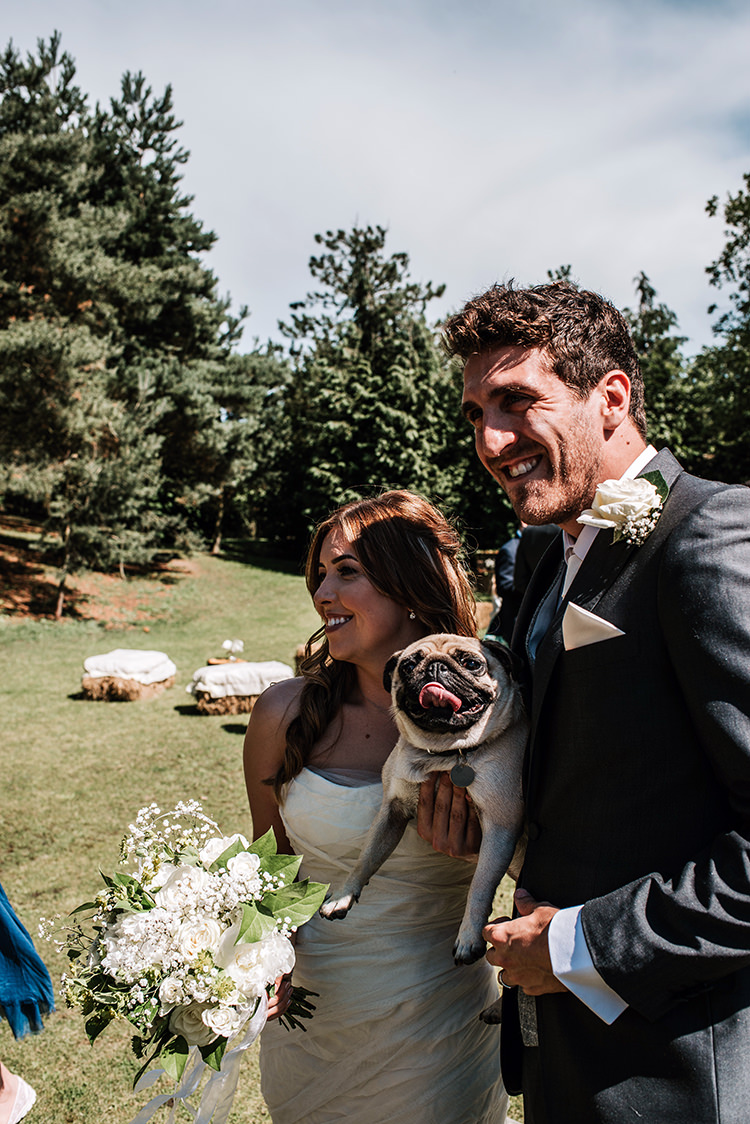 Pug Dog Pet Bride Groom Enchanting Country Barn Wedding http://www.dmcclane.com/
