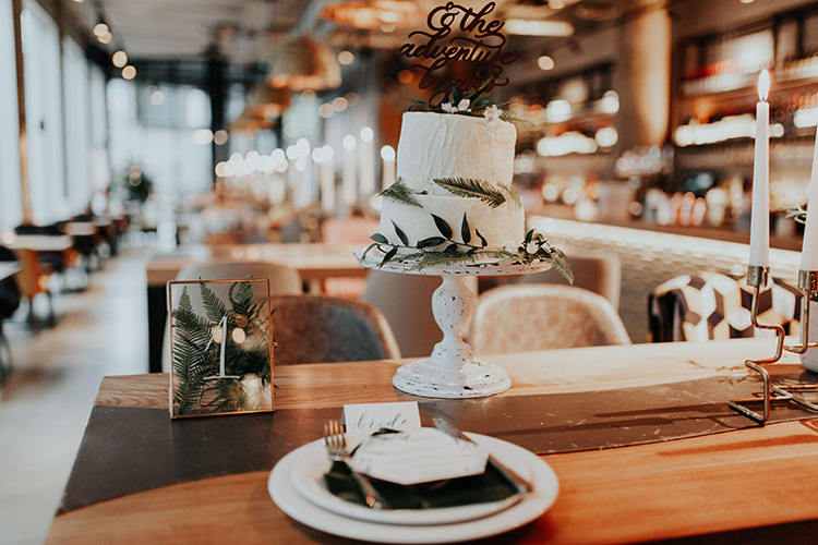 Buttercream Cake Topper Botanical Foliage Leaves Fern Industrial Greenery City Wedding Ideas https://leahlombardi.com/