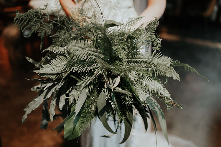Fern Foliage Leaves Bouquet Flowers Bride Bridal Industrial Greenery City Wedding Ideas https://leahlombardi.com/