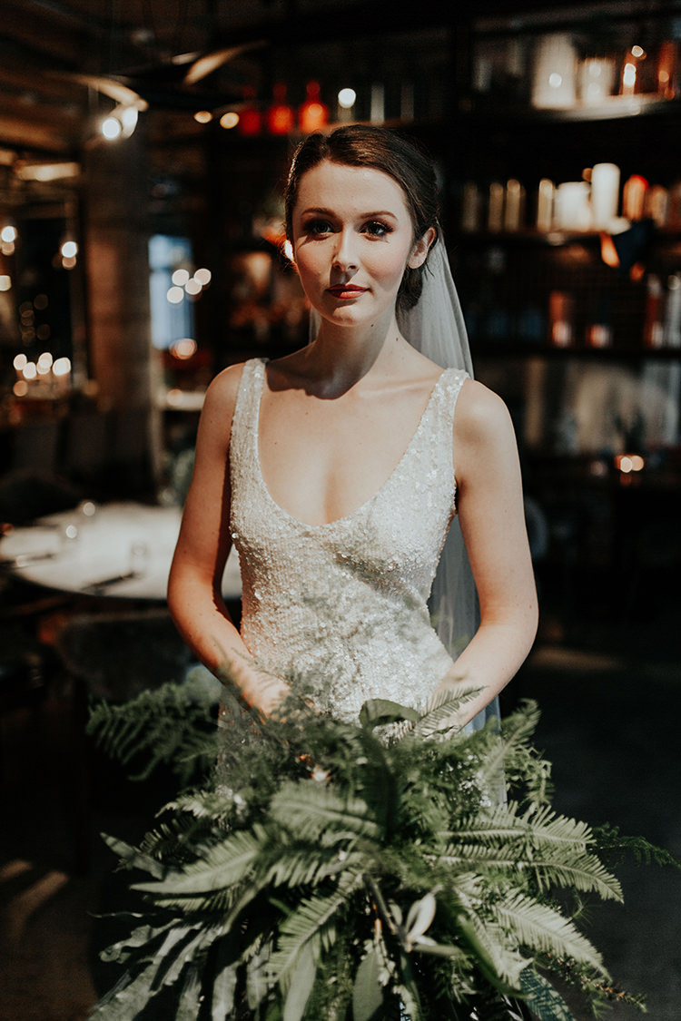 Make Up Bride Bridal Natural Pretty Industrial Greenery City Wedding Ideas https://leahlombardi.com/