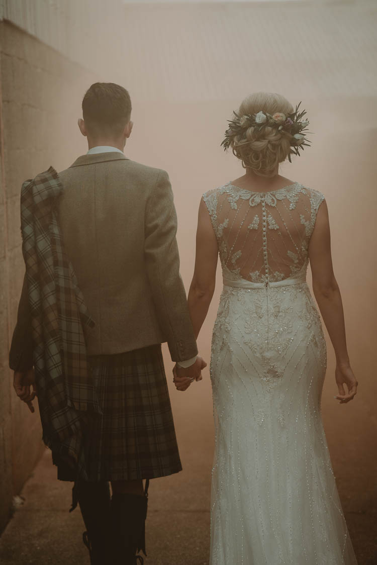 Lace Sheer Illusion Dress Gown Bride Bridal Back Low Whimsical Modern Rustic Barn Wedding http://photomagician.co.uk/