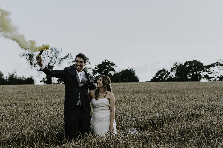 Smoke Bombs Enchanting Country Barn Wedding http://www.dmcclane.com/