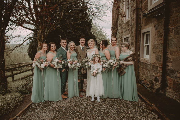 Long Green Bridesmaid Dresses Whimsical Modern Rustic Barn Wedding http://photomagician.co.uk/