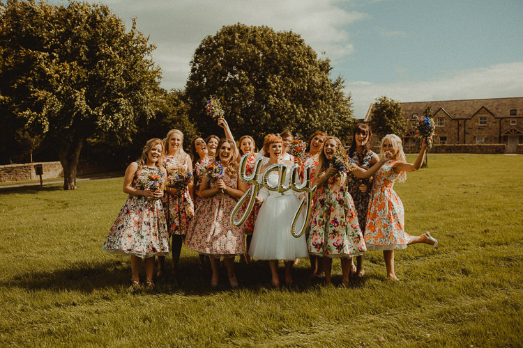 Floral Bridesmaids Prom Dresses Eclectic Kitsch Retro Fete Wedding http://www.belleartphotography.com/