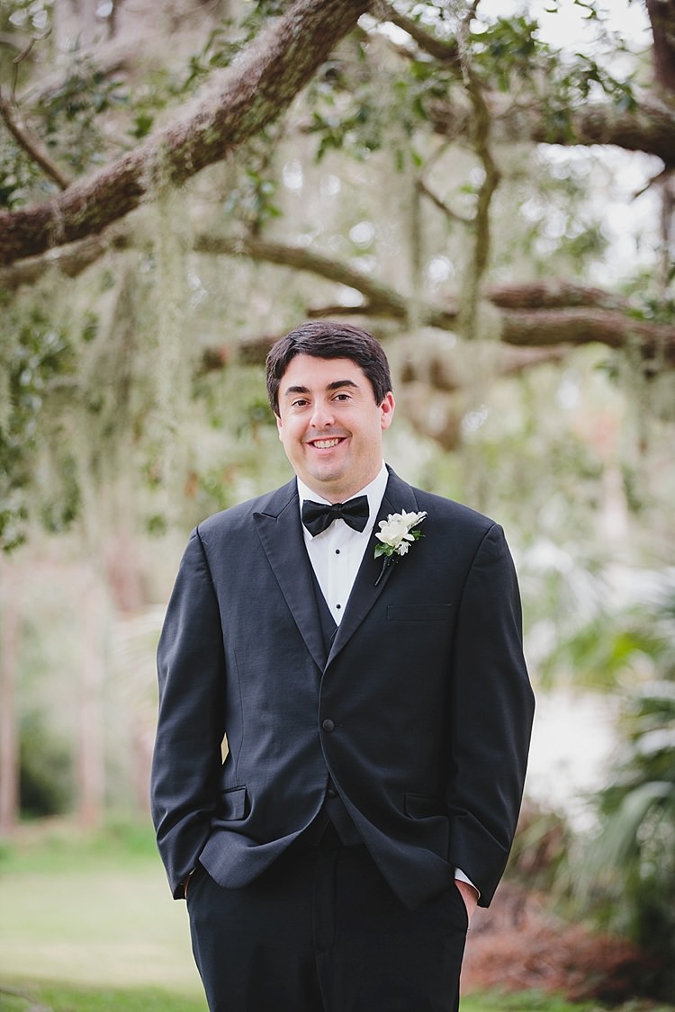 Groom Bow Tie Magical Wedding Ceremony Beneath An Oak Tree Florida http://stephaniew.com/