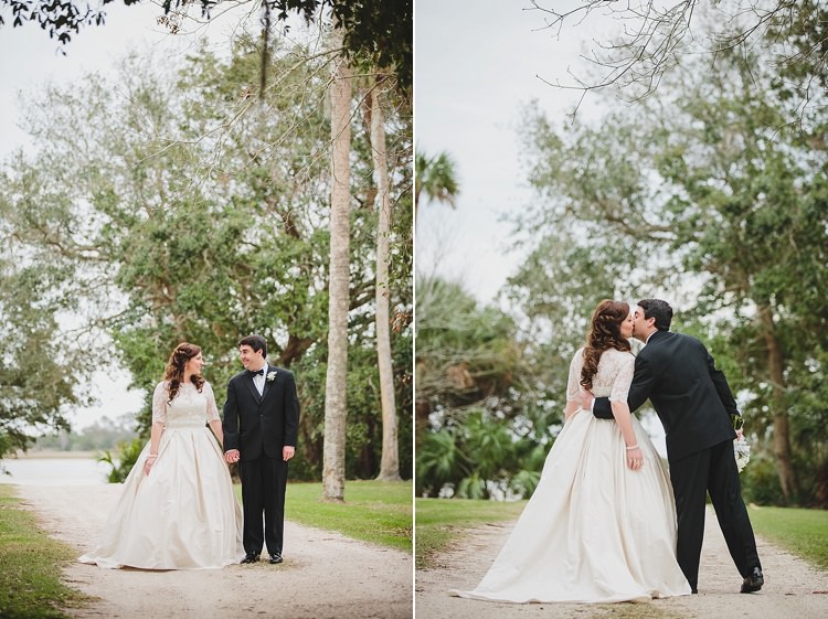 Bride Groom Kiss Magical Wedding Ceremony Beneath An Oak Tree Florida http://stephaniew.com/