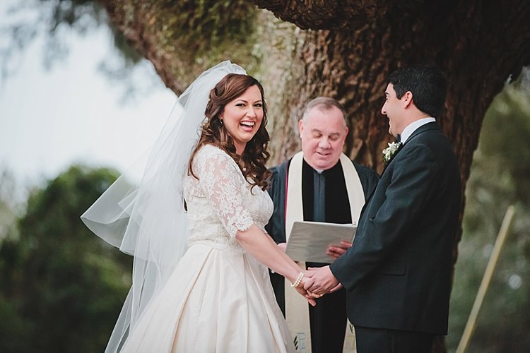 Bride Groom Laughter Magical Wedding Ceremony Beneath An Oak Tree Florida http://stephaniew.com/