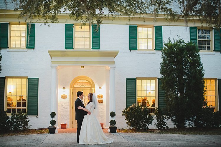 Bride Groom Embrace Venue Magical Wedding Ceremony Beneath An Oak Tree Florida http://stephaniew.com/