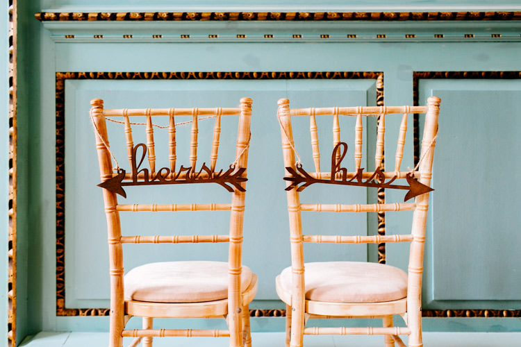 Chair His Hers Decoration Stylish Sassy Gin Wedding http://epiclovestory.co.uk/