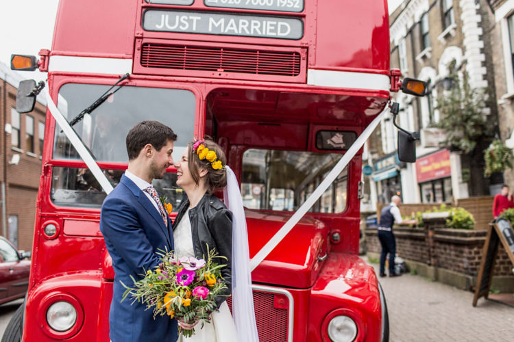 London Red Bus Transport Double Decker Cool Indie City Wedding Leather Jackets Dinosaurs http://www.charlottehuphotography.co.uk/