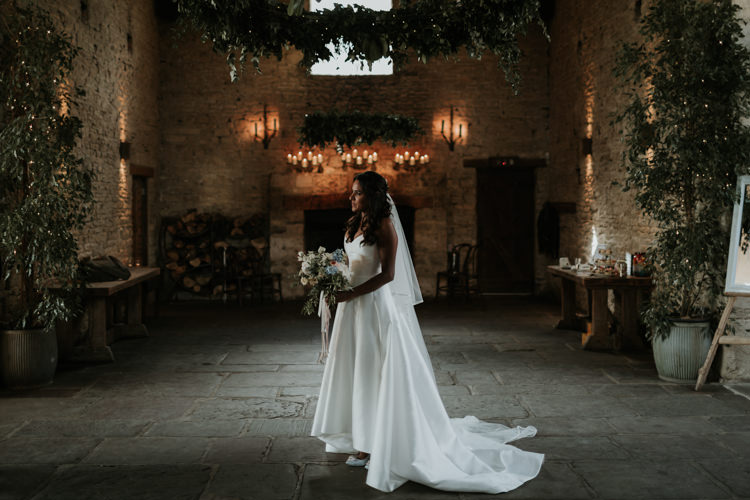 Karen Willis Holmes Dip Hem Dress Strapless Gown Bride Bridal Modern Rose Gold Barn Wedding https://www.paulfullerkentphotography.com/