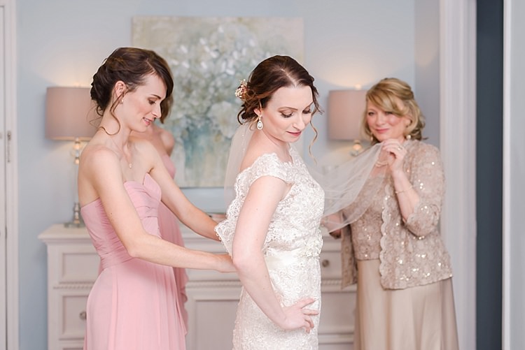 Bride Getting Ready Bridesmaid Romantic Twinkling Garden Wedding http://sarahben.com/