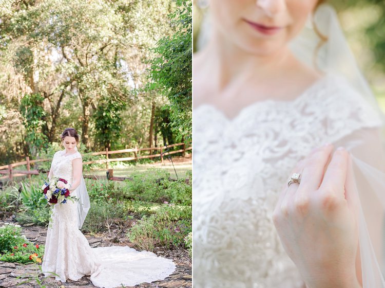 Bride Lace Closeup Romantic Twinkling Garden Wedding http://sarahben.com/