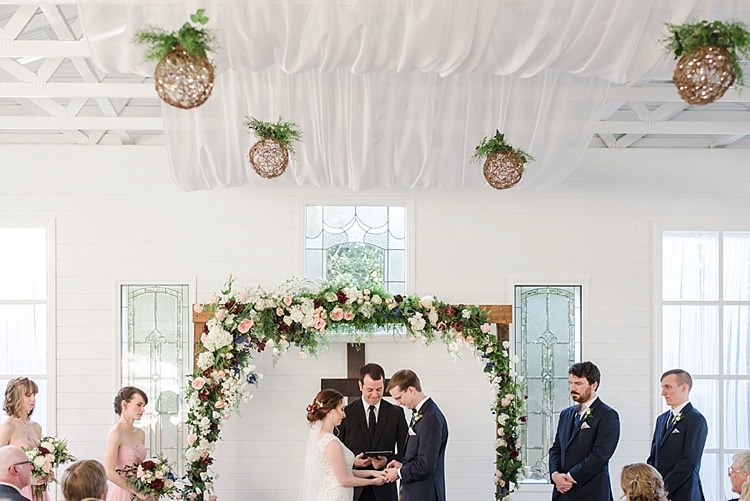 Ceremony Floral Arch Vows Romantic Twinkling Garden Wedding http://sarahben.com/
