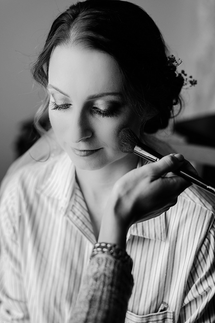 Bride Getting Ready Makeup Romantic Twinkling Garden Wedding http://sarahben.com/