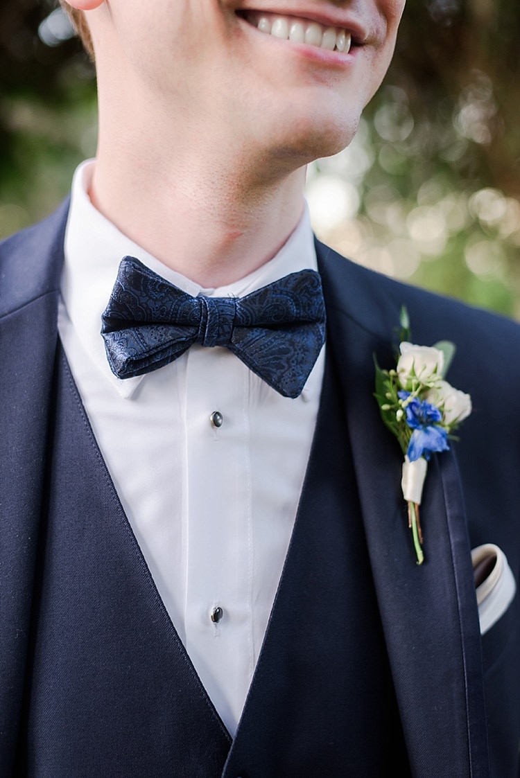 Groom Bow Tie Romantic Twinkling Garden Wedding http://sarahben.com/