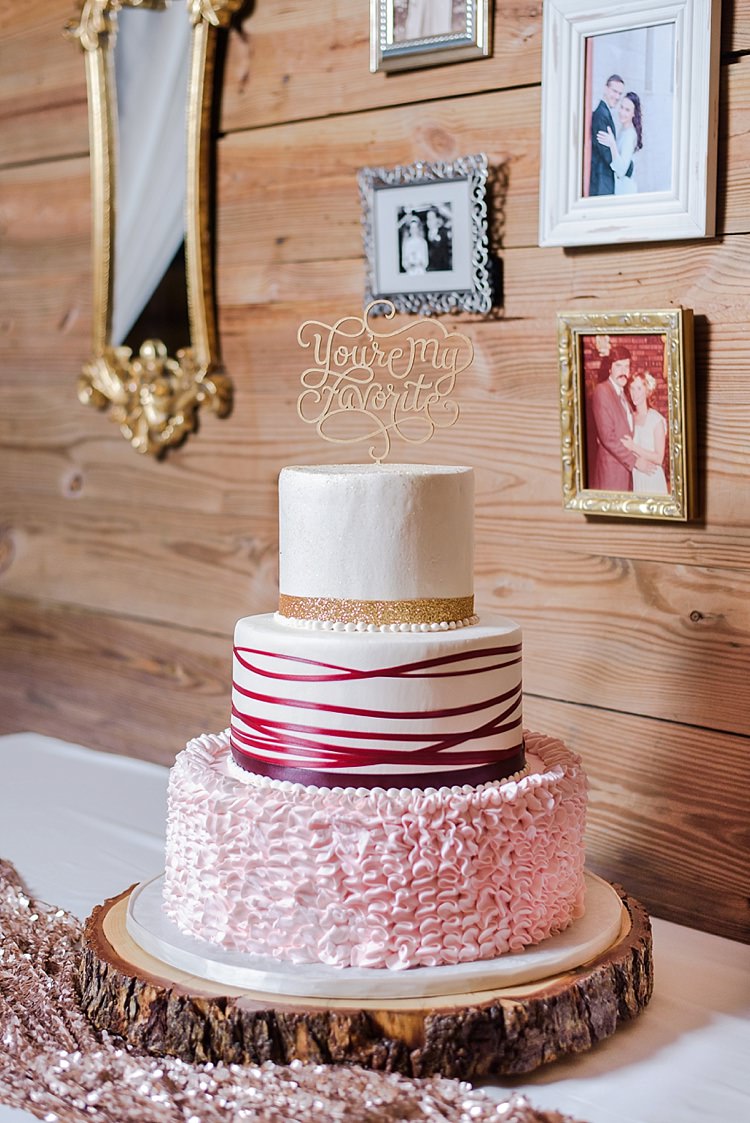 Cake Pink Topper Romantic Twinkling Garden Wedding http://sarahben.com/