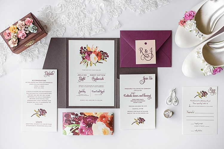 Stationery Floral Invitations Romantic Twinkling Garden Wedding http://sarahben.com/