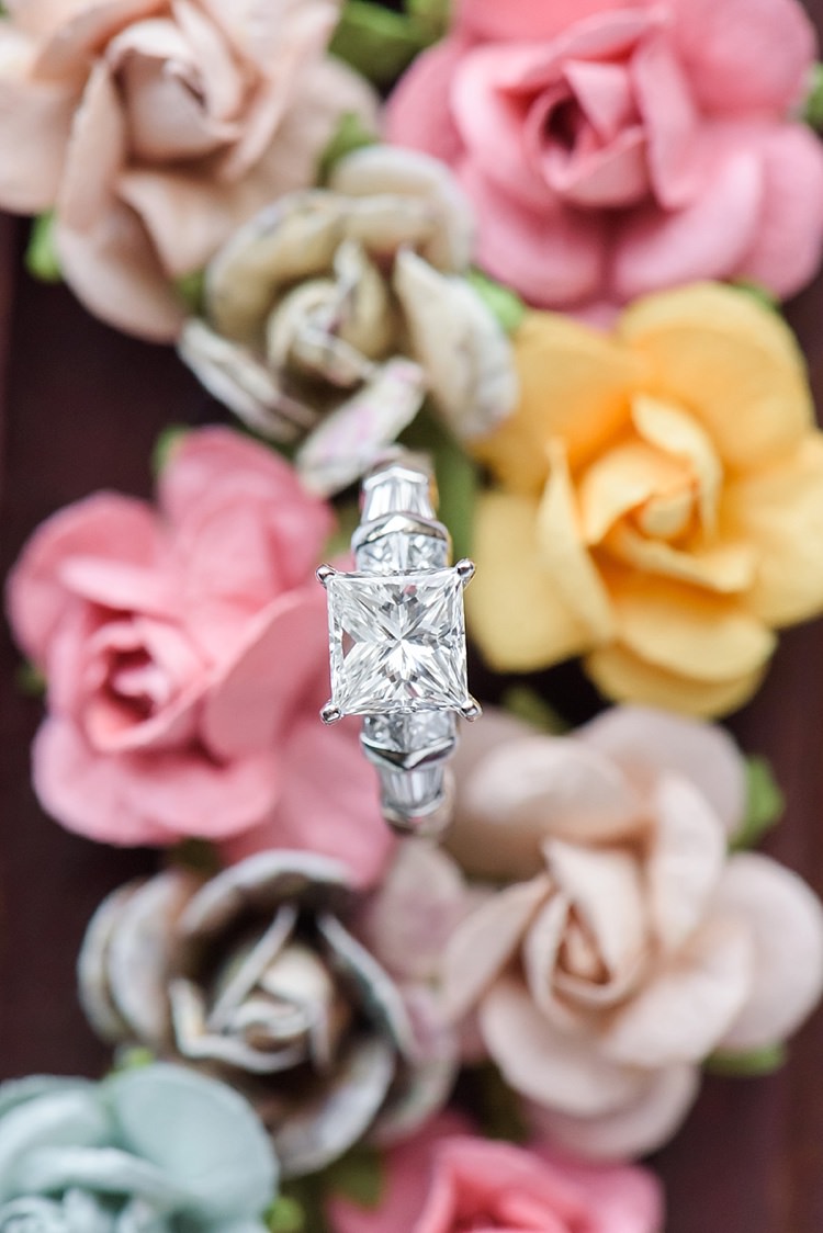 Engagement Ring Diamond Roses Romantic Twinkling Garden Wedding http://sarahben.com/