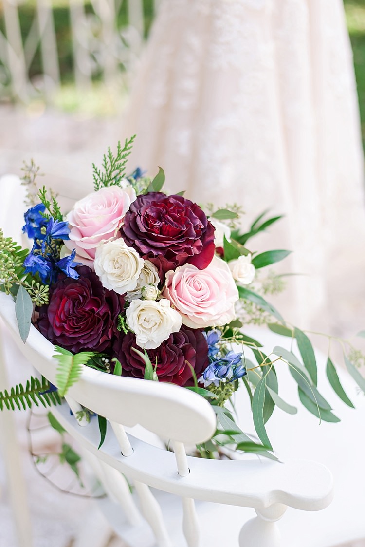 Bouquet Roses Romantic Twinkling Garden Wedding http://sarahben.com/