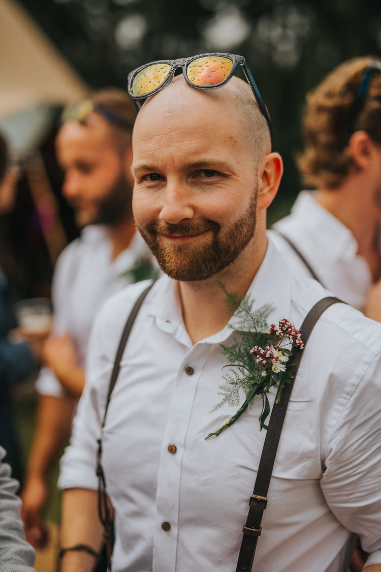 Groomsmen Leather Braces Buttonhole Indie Forest Origami Cranes Wedding http://www.alittlepicture.com/