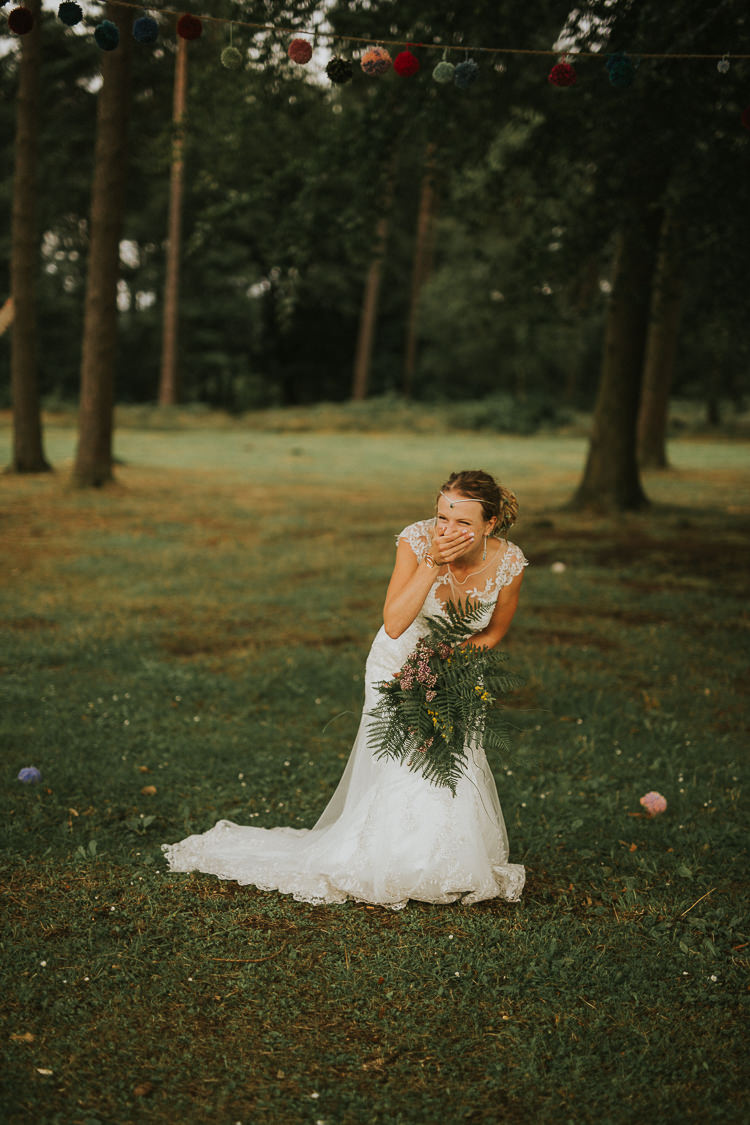 Bride Bridal Lace Dress Gown Indie Forest Origami Cranes Wedding http://www.alittlepicture.com/