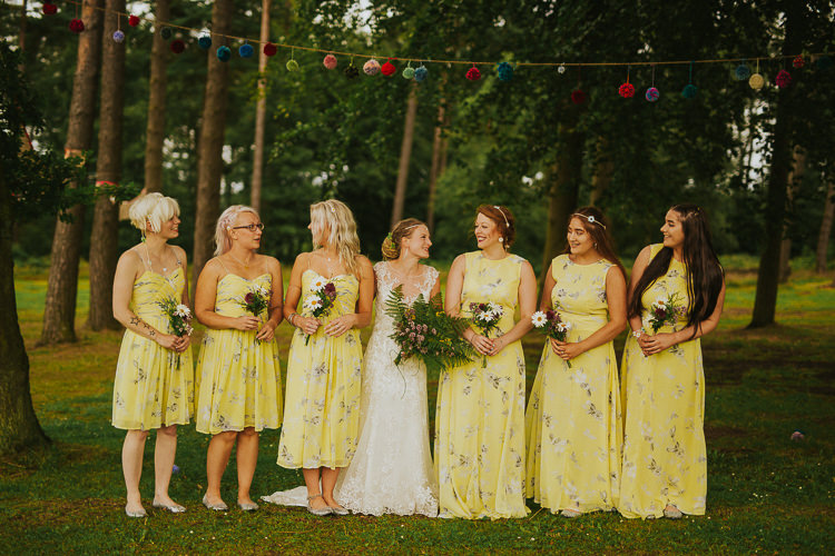 Yellow Floral Bridesmaid Dresses Long Short Indie Forest Origami Cranes Wedding http://www.alittlepicture.com/