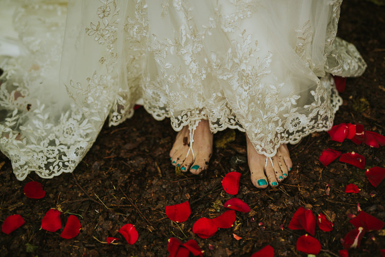 Bare Foot Bride Bridal Shoes Indie Forest Origami Cranes Wedding http://www.alittlepicture.com/