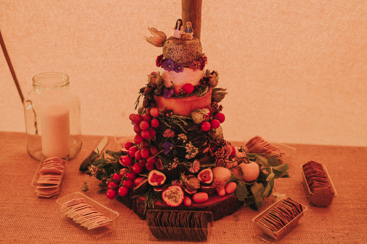 Cheese Tower Stack Cake Indie Forest Origami Cranes Wedding http://www.alittlepicture.com/