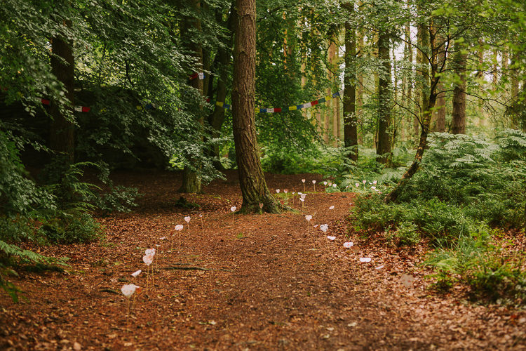 Hearts Sticks Path Line Indie Forest Origami Cranes Wedding http://www.alittlepicture.com/