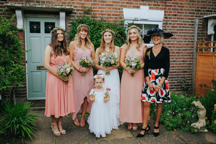Coral Peach Bridesmaid Dresses Ethereal Alternative Country Barn Wedding Dark Moody Sky http://joshuapatrickphotography.com/