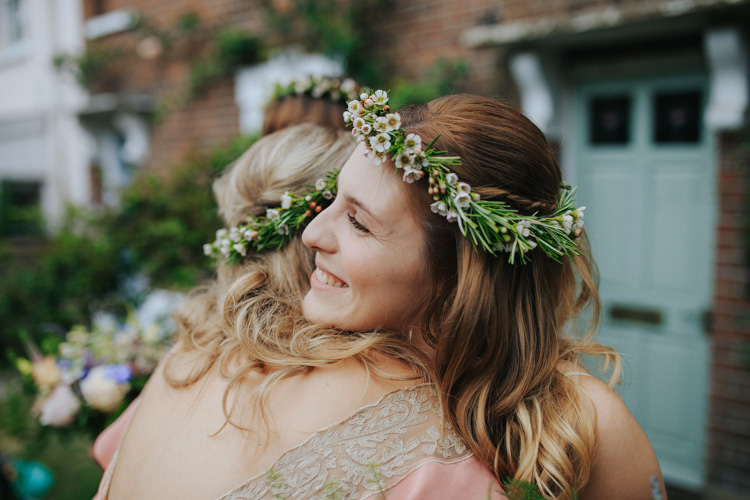 Waxflower Flower Crown Bride Bridesmaid Ethereal Alternative Country Barn Wedding Dark Moody Sky http://joshuapatrickphotography.com/