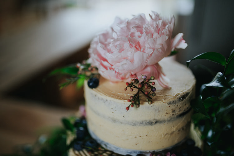 Peony Flower Cake Topper Ethereal Alternative Country Barn Wedding Dark Moody Sky http://joshuapatrickphotography.com/