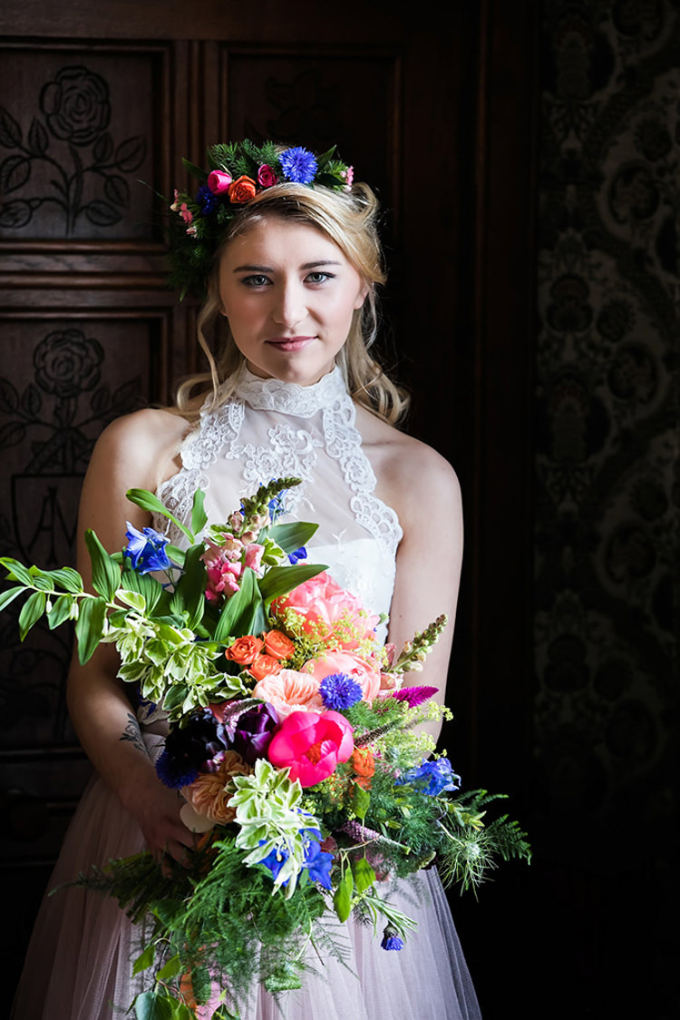 Her Heart Was A Secret Garden Wedding Ideas Woodland Colourful Spring Bluebells Flowers http://sarabeaumontphotography.com/
