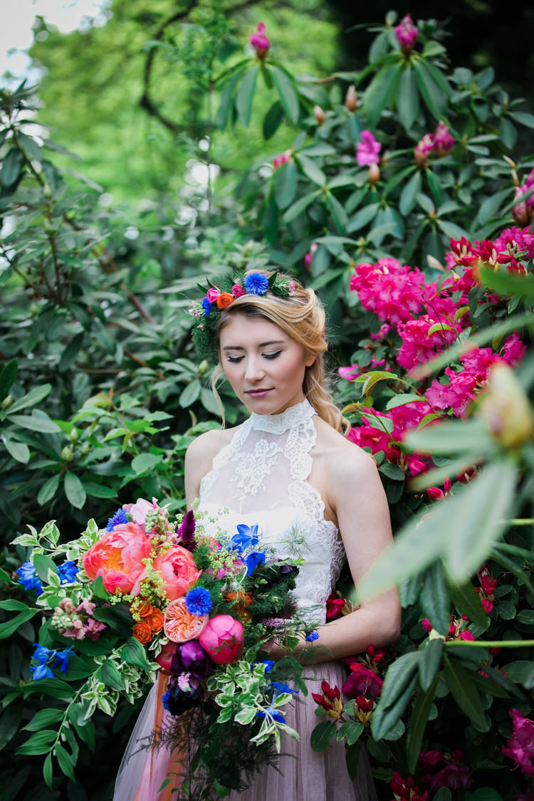 Her Heart Was A Secret Garden Wedding Ideas Woodland Colourful Spring Bluebells Flowers http://sarabeaumontphotography.com/