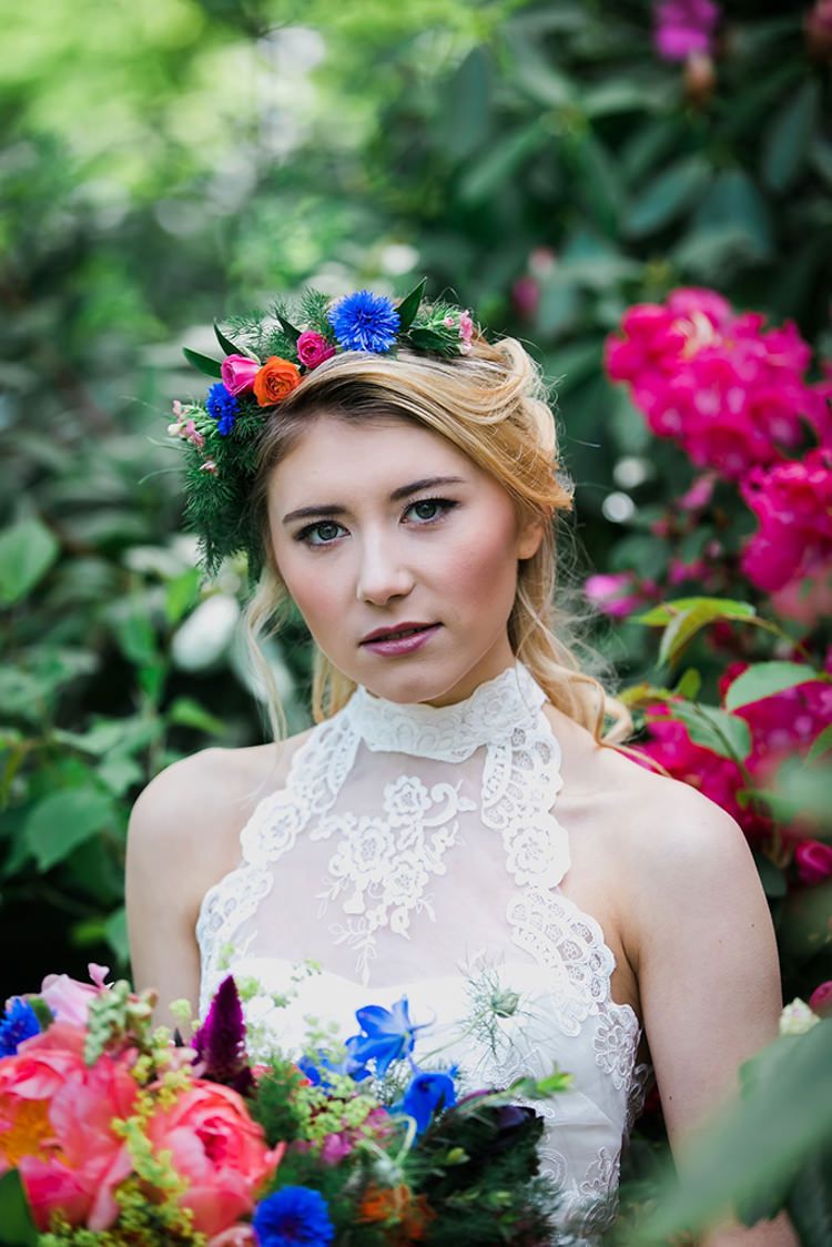 Make Up Bride Bridal Natural Pretty Her Heart Was A Secret Garden Wedding Ideas Woodland Colourful Spring Bluebells Flowers http://sarabeaumontphotography.com/