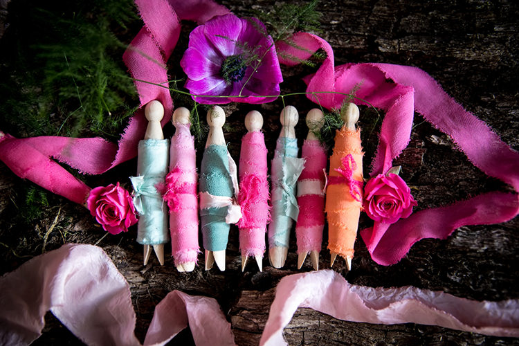 Raw Silk Fabric Her Heart Was A Secret Garden Wedding Ideas Woodland Colourful Spring Bluebells Flowers http://sarabeaumontphotography.com/