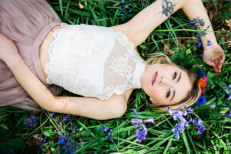 Her Heart Was A Secret Garden Wedding Ideas Woodland Colourful Spring Bluebells Flowers http://sarabeaumontphotography.com/