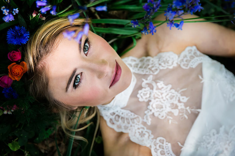 Her Heart Was A Secret Garden Wedding Ideas Woodland Colourful Spring Bluebells Flowers http://sarabeaumontphotography.com/