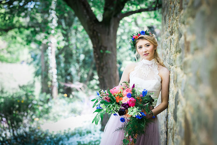 Her Heart Was A Secret Garden Wedding Ideas Woodland Colourful Spring Bluebells Flowers http://sarabeaumontphotography.com/