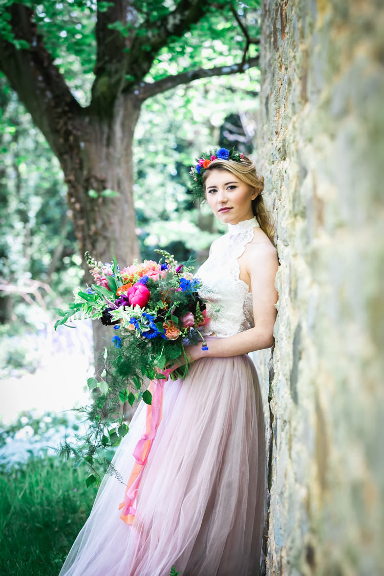 Her Heart Was A Secret Garden Wedding Ideas Woodland Colourful Spring Bluebells Flowers http://sarabeaumontphotography.com/