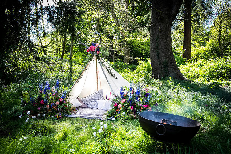 Her Heart Was A Secret Garden Wedding Ideas Woodland Colourful Spring Bluebells Flowers http://sarabeaumontphotography.com/
