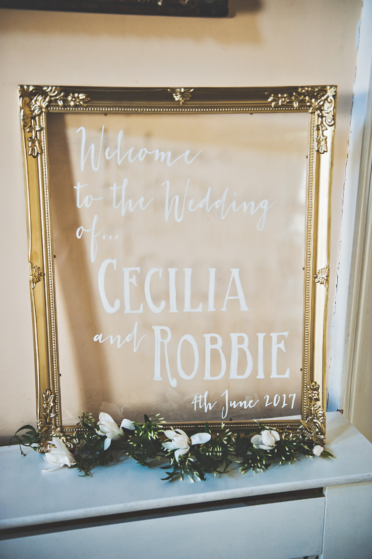 Mirror Sign Frame Gold Calligraphy Thoroughly Modern Cecilia Atonement Glamorous 1940s Wedding Ideas http://ikonworks.co.uk/