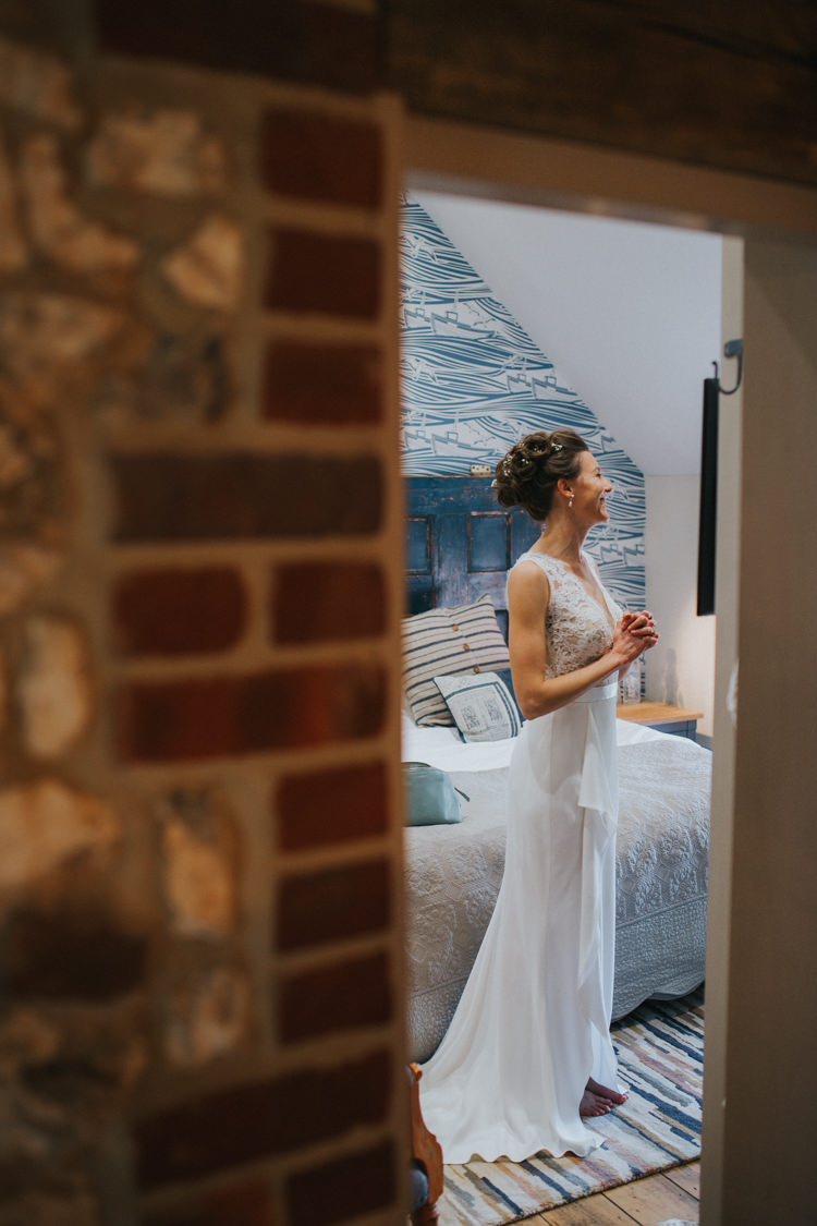 Bride Bridal Suzanne Neville Lace Top Beautifully Serene Beachside Barn Wedding https://joshuapatrickphotography.com/