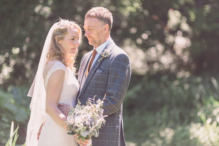 Kate Walker Bride Bridal Dress Gown Veil Moss Bros Groom Tweed Three Piece Waistcoat Relaxed Outdoor Marquee Farm Wedding http://www.jenniferjanephotography.co.uk/